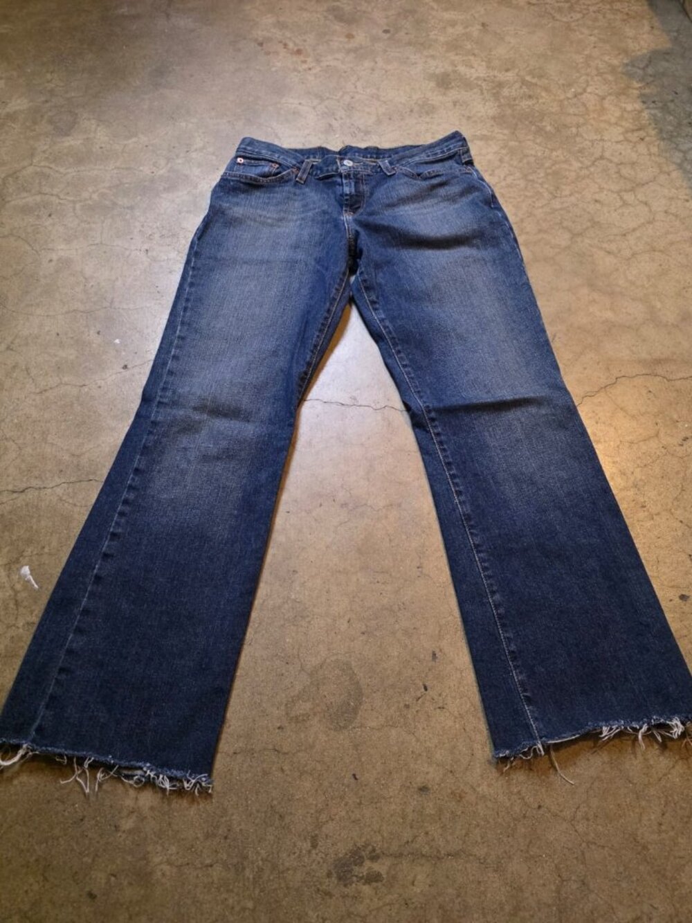 Lucky Brand Women’s Flare Dungaree Jeans Size 8/29 Blue Denim Mid Rise Western C